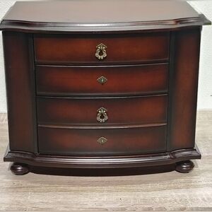 Bombay Wooden 4-Drawer Jewelry Chest in Rich Mahogany
